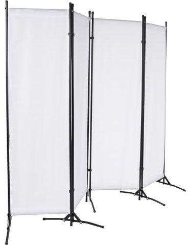 TONFEION Paravent 4-teilig 200x170cm Raumteiler Trennwand mit Rollen Faltbar Sichtschutz Stellwand für Büros/Krankenhäuser/Schlafzimmer (Weiß)