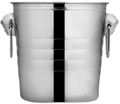 VNSMM Flaschenkühler Edelstahl Großer Eiskübel für Wein, Bier, Weinkühler, Flaschenkühler, Sektfass, Hirschkopf-Eiskübel Weinkühler(1piece 7L)