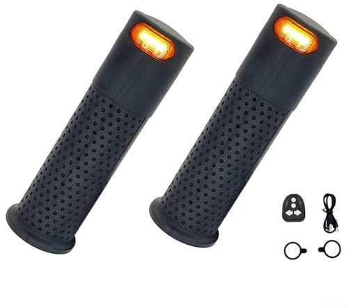 Niceminiwall Poignées de guidon de scooter électrique avec clignotants intégrés pour les conducteurs de la série M365, télécommande sans fil (noir)