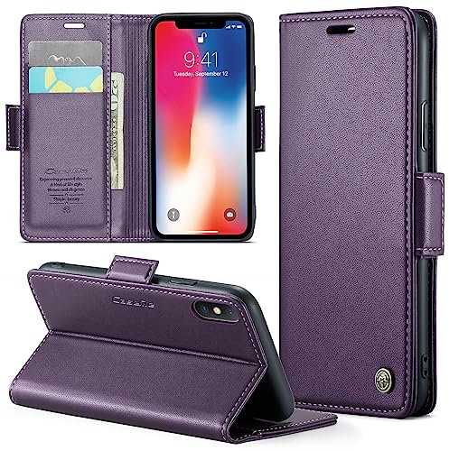 Phernykas Handyhülle für iPhone X & iPhone XS Hülle Leder,Magnetische Klapphülle mit kartenfach und Standfunktion Smartphone Schutzhülle Lederhülle iPhone X & iPhone XS Flip Book Case (Farbe)