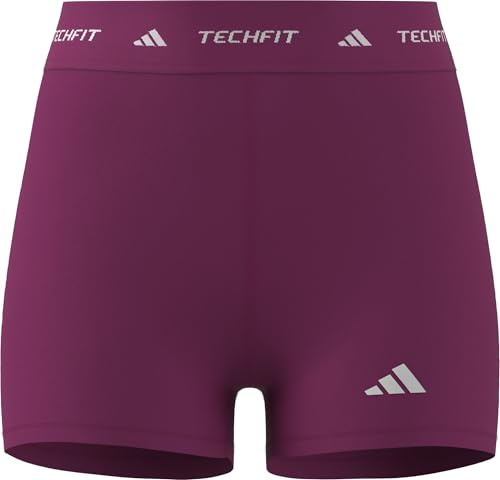 adidas Damen TECHFIT Short Leggings, real magenta, M 5 inch