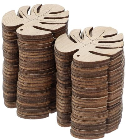 SOLUSTRE 50stücke Teiliges DIY Sets Unlackierte Holzblätter Für Bastelarbeiten Schmuckherstellung Und Heimdekoration Vielseitige Monstera Aus Robustem Holz Mit Glatten Kanten Für Kreative p