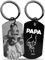 Meinearmbänder Personalisierter Schlüsselanhänger für Papa mit Foto und Handdesign Rückseite mit 1 bis 4 Kinderhänden Individuelles Vatertagsgeschenk von Kindern Graviertes Geschenk für Vater