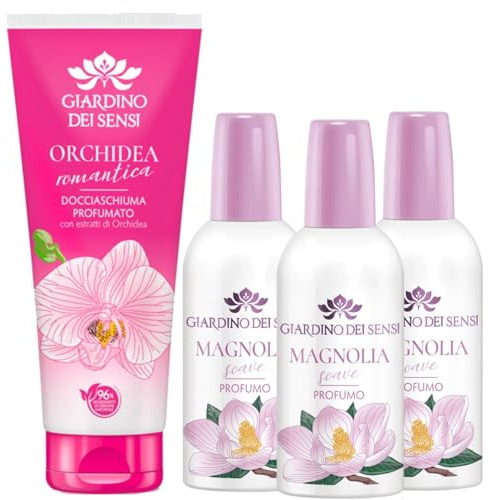 Giardino Dei Sensi Magnolia Soave – Profumo Donna Spray 100 ml + Doccia Schiuma 100 ml In Omaggio – Fragranza delicata, set completo per un rituale di bellezza (Magnolia 3)