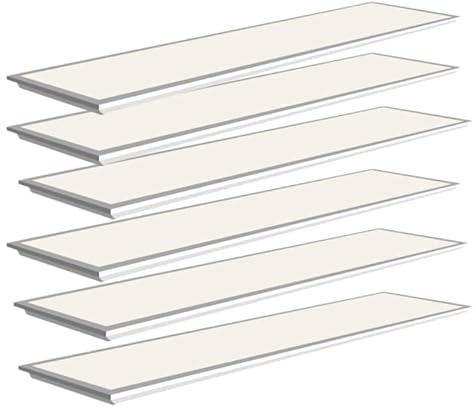 Pack de 6 - Panneau LED 120x30 40W 120lm/W Flicker Free Contour Blanc - Blanc Froid 6000K - 8000K - SILAMP
