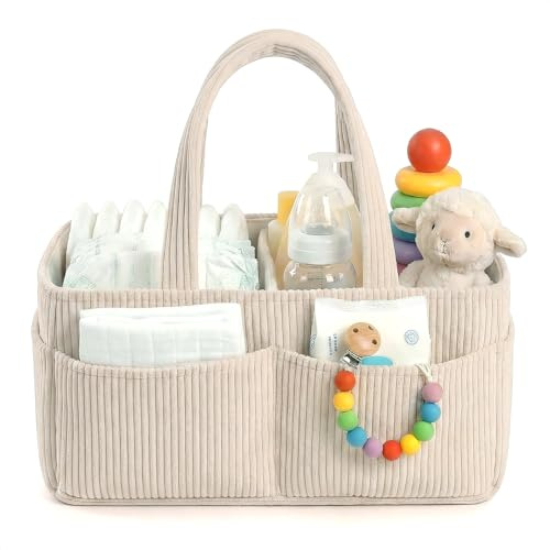 Ecofocet Wickeltisch Organizer, Windelkorb Wickeltisch | Wickelorganizer Zuhause, Wickel Organizer, Windeltasche mit Herausnehmbaren Fächern, Wickelkorb für Wickelstation