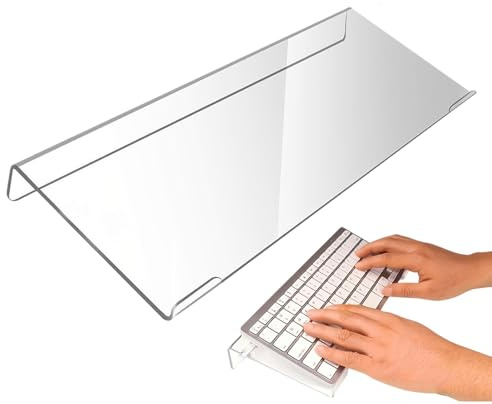 Soporte Para Teclado De Escritorio,Bandeja Inclinada Y Elevadora Transparente - Base Elevadora Para Teclado De PC Para Escribir | Para Oficina, Escuela, Sala De Estudio, Hogar, Trabajo,