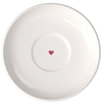 like. by Villeroy & Boch – With Love Espressountertasse, Maße: ca. 12 x 12 x 2,5 cm, Weiß mit rotem Aquarelldekor, Spülmaschinenfest & Mikrowellensicher, Herzmotiv, Kaffeeuntertasse, Premium