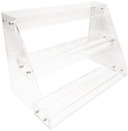 CVdrtyED Sturdy Vinyl Record Storage 3-Tier Acrylic CD Storage Rack Tabletop Compact Disc Jewel Case Holder For Office Desk Albums Magazine Stand