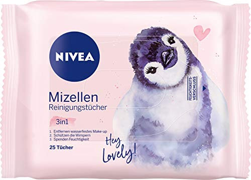 Nivea Lingettes micellaires 3 en 1 hydratantes et protectrices - Édition limitée - Lot de 25 lingettes nettoyantes
