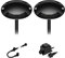 ledscom.de LED Boden-Aufbau-Leuchte Bunda schwarz, 2-flammig, für außen, befahrbar, warm-weiß, 2er Set
