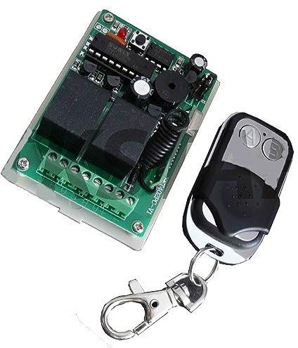 TK Star 24V 2 Kanal 433Mhz Funk Empfänger Schalter Taster + 2-Tasten Handsender potentialfrei paßt zu Homelink Hörmann Novoferm Garagentor Antrieb