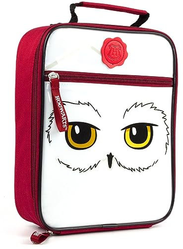 Vanilla Underground Harry Potter Hedwig Eulenlieferung Lunchbag | Isolierte Tasche in Rot | Tragen Sie die Magie von Hogwarts bei sich | Hält das Essen frisch