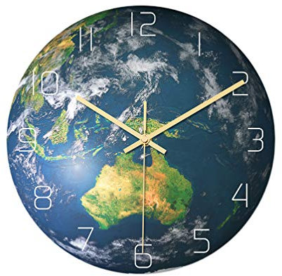 BESPORTBLE Wanduhr Jugend Erde Wanduhr Leuchtende im Dunkeln Leuchtende Uhr Ozeanien Erde Wandkunst Dekorationen für Schulbüro nach Hause (Keine Batterie)