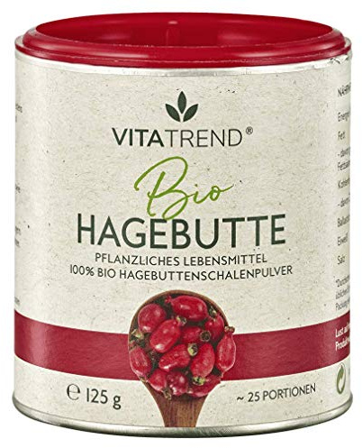 vitatrend Bio Hagebutten Pulver, 125g Dose