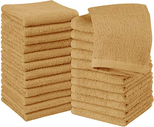 Utopia Towels - Juego de Toallas de Algodón - 100% Algodón Ring Spun, Altamente Absorbentes, Toallas Faciales Suaves (30 x 30 cm) (24 Paquetes, Beige)
