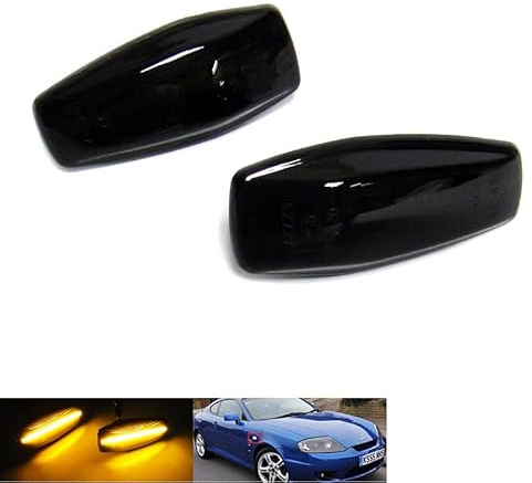 RZG 2x Seitenblinker schwarz LED Blinker für Coupe Getz i10 Matrix Terracan Tucson XG Picanto Rio Sportage