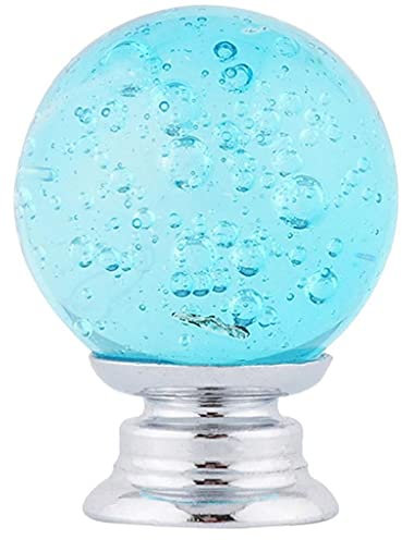 TOSSPER Crystal Glass Transparent Bubble Round Ball Handle Modernized Door Cabinet Pulls Single Hole Closet Drawer Kitchen Knobs