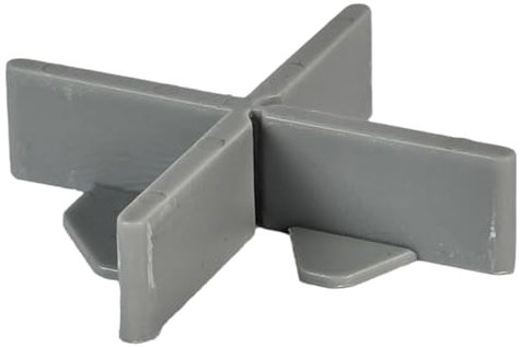 Fugenkreuze mit Boden 3mm für Terrassenplatten & Gartenplatten, Verhindert Hocharbeiten, Mit Sollbruchstelle für T-Stücke, Verjüngt, 100 Stk. (Grau)