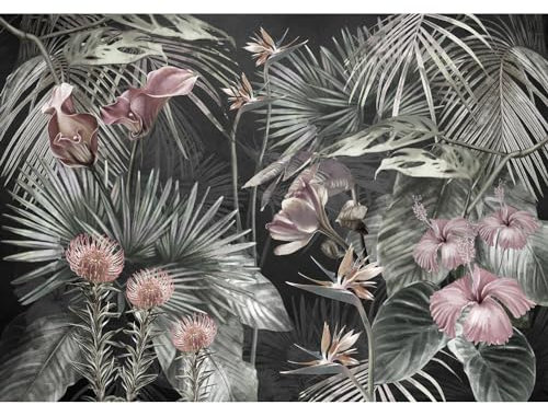 Runa Art Fotomurales Flor 352 x 250 cm Fondo De Pantalla XXL Moderna Decoración De Pared Sala Cuarto Oficina Salón Rosa verde 9561011b