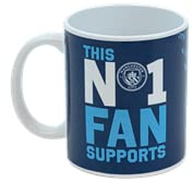 MANCHESTER CITY FC - Mug NO.1 FAN (Taille unique) (Bleu marine/Blanc)