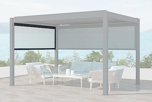 Wind- und Sichtschutz 300 cm für Beschattungssystem Aluminium Lamellen Pergola Anthrazit Garten Pavillon kompatibel mit ASIN B0B94JN21B