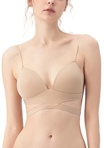 Mosestons BHS mit Tiefem Rücken für Frauen,Tiefer V-Ausschnitt Sexy BH,Klassische Ohne Stahlring,Nahtlose Bequemer Unterwäsche