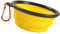 Glamified Medium 400ml yellow, Collapsible Travel Dog Food & Water Bowl, Food Safe Silicone, Integrated Mold, No Plastic Rim, Carabiner Clip, BPA-Free.(Random Colour)