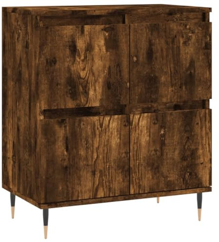 vidaXL Sideboard, Kommode mit viel Stauraum, Mehrzweckschrank Anrichte für Wohnzimmer, Schrank Beistellschrank Eisenbeine, Räuchereiche Holzwerkstoff