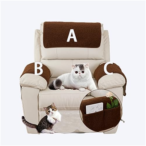 HYRAM Sesselschoner Sesselschutz Sesselüberwurf Armlehnenschoner Für Sofa Kopfstützenbezug Für Möbelbezüge, Couch überzug Anti-rutsch Sofaschutz,Ultra Weicher Sofaschoner (1 Person (3er-Set),Kaffee)
