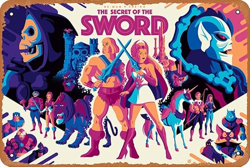 HE-man & SHE-RA Masters of the Universe Skeletor Hordak Vintage Metallschild Retro Metallschild Poster Home Bar Pub Garage Dekor Geschenke Home Wall Art Dekoration 20,3 x 30,5 cm