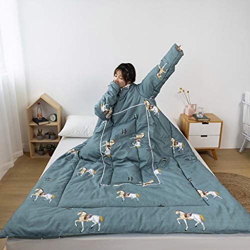 MyrRhe Versatile Lazy Pillow Quilt: Super Soft Plush Wearable Throw for Winter, 120×150cm