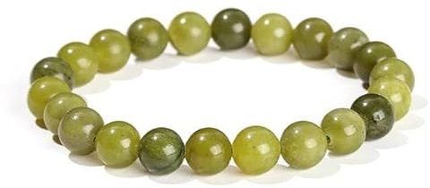 Joyas Minerales Grüne Jade-Armband – 100% echte Natursteine | Bequem & elegant | Elastische koreanische Schnur | Inkl. Geschenkbox (Grüne Jade, 8mm)