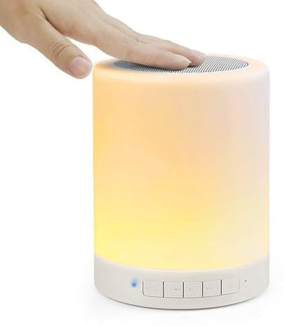 Eurobuy Touch Lamps Bedside Portable LED Touch Night Lamp 7-Color Light Speaker Stereo Touch Sensor Control Night Light for Bedroom, Living Room, Office