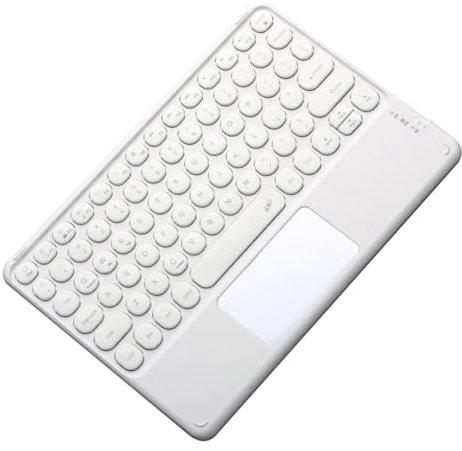 Jasaly Wireless Bluetooth Keyboard Mini 78 Keys Gaming Office Rechargeable Keyboard Touchpad for Pad PC Tablet White
