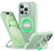 QTlier 2024 Neu 360° Magic Stand für iPhone 14 Pro Max Hülle für MagSafe [Militärschutz & Magnetkraft] Handyhülle iPhone 14 Pro Max Case Dünn Matt Stoßfest Schutzhülle,Grün