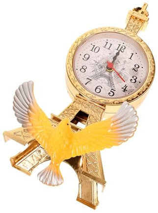 Amosfun Retro-tischuhr Eiffelturmuhr Wecker Uhr Vintage-tischuhr Haushaltswecker Geräuschloser Wecker Fürs Schlafzimmer Uhr Fürs Bett Kompakt Antikes Finish Stabile Struktur
