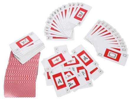 JOINPAYA 2sätze Mahjong-Spielkarte Aus Langlebig Und Abriebfest Tragbares Kartenset Für Reisen Und Partys Chinesisches Design Mit Glatter Oberfläche