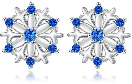 HOOHWE Schneeflocke Ohrstecker für Damen 925 Sterling Silber Schneeflocke Ohrringe Schmuck Weihnachts Geschenke für Frauen Mädchen Damen