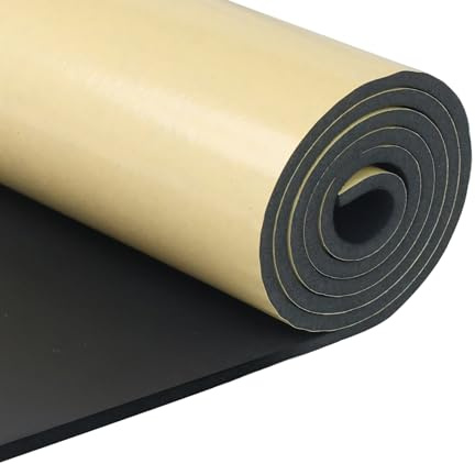 SDLDEER Espuma autoadhesiva, lámina de espuma de neopreno autoadhesiva, 300 mm (ancho) x 6 mm (profundidad) x 1,5 m (largo) multifunción, rollo de espuma, amortiguación, aislamiento acústico