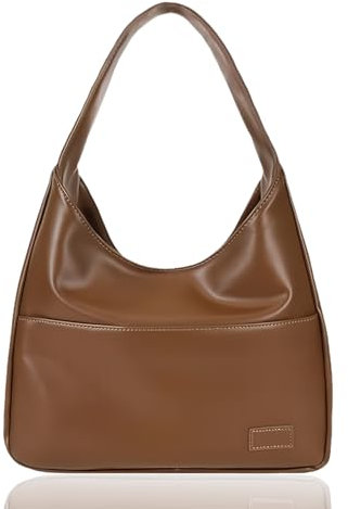 Aucuu Damen Umhängetasche - Groß Hobo Tote, Retro Schultertasche, Leder Handtasche, Vintage Shoulder Bag Shopper Bag, Slouchy Tote