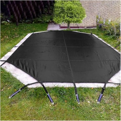 AVLLSO Manta térmica Piscina 4,5 3,5 2,6 Metros Negro Redondo, Cubiertas de Seguridad de PP de Malla Resistente para Piscina Invierno Tamaño Personalizado(11.5ft/3 5m)