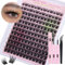 CORUSCATE Cluster Lashes Kit Wispy Eyelashes Individual Kit DIY Lash Extension Kit Natural Tatti Lashes Individual Cluster Eyelashes 10-16mm D Curl Lash with Bond and Seal Lash Glue