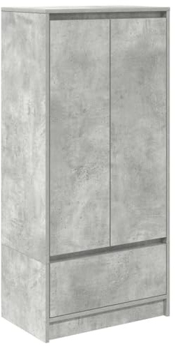 vidaXL Schrank mit Schublade Betongrau 55,5x34x119,5 cm Holzwerkstoff