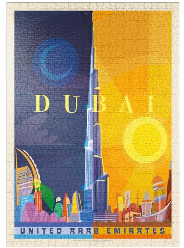 MyPuzzle Dubai (Mod Design), Vintage Poster - Premium 1000 Teile Puzzle - MyPuzzle Sonderkollektion von Anderson Design Group