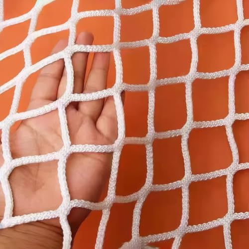 BZPOVB Playground Rope Net Kids Safety Net,Balcony/Stair Railing Guard,Toy and Sports Equipment Barrier Mesh Anti-Fall Rope Netting,Knotless Polyester Cargo Net-Customizable(3.2x6.5ft),White