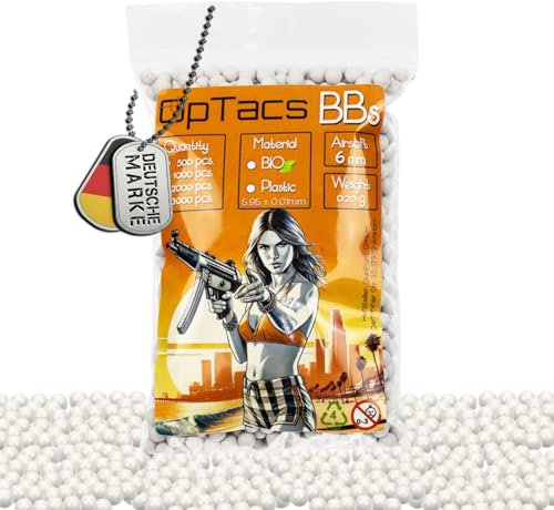 Optacs Bio BBS 6mm – Softair Kugeln 0,20g – 500 Stück – Biologisch abbaubare Airsoft Munition