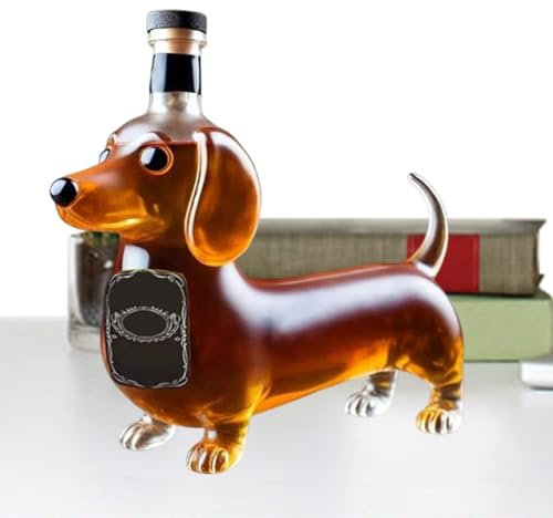 Whisky Bottle - Whisky Bottle, Elegant Glass - Schnapps - Decanter for Bar Display | Refillable Whisky Dispenser with Stopper, Classic Square Bottle for Spirits Bourbon Alcohol Gesc