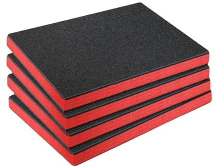 FewNvWa 4 Stück Werkzeugkiste Schaumstoffeinlagen Kofferpolster EPE Einsatz Schaumstoff Zuschneidbar für Elektronikschutz Glaswaren Schmuck Transport, 45 Cm X 33 Cm X 3.8