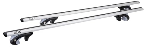 Inter Pack Dachträger Alubase 120 cm für offene Reling, 90 kg Traglast Aluminium Relingträger, ovaler Grundträger abschließbar mit T-Nut 20 mm für Dachbox und Fahrradträger